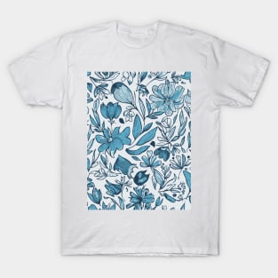 Floral Pattern Hand Drawn Sketch: Doodle-Style Floral Fantasy T-Shirt